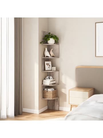 relaxdays Eckregal in Hellbraun - (B)20 x (H)125 x (T)20 cm