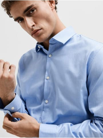 SELECTED HOMME Langarm Business Hemd für Herren in hell-blau