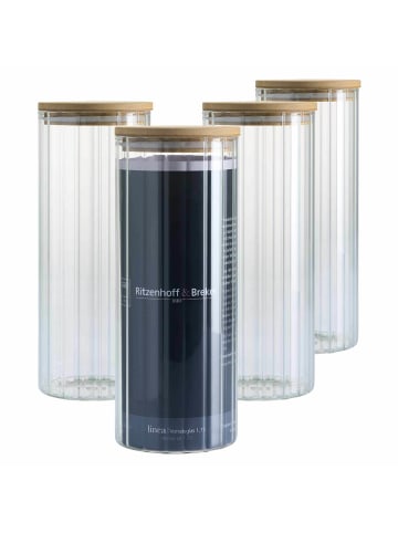 Ritzenhoff & Breker 4er Set Vorratsgläser Linea in 1,7 l in transparent