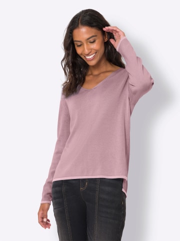 Heine Pullover in mauve-hellrosé-gemustert