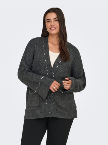 ONLY Carmakoma Strickjacke in Medium Grey Melange