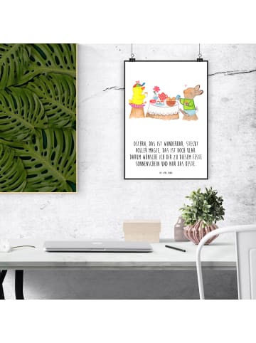 Mr. & Mrs. Panda Bild Ostern Frühstück mit Spruch in Weiß