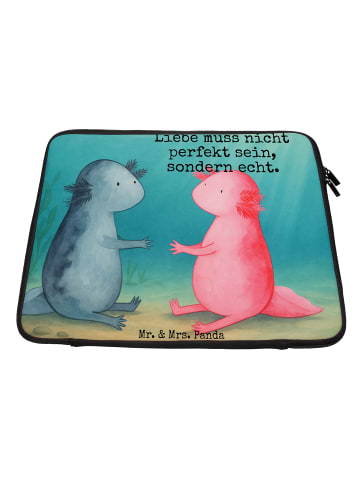 Mr. & Mrs. Panda Laptop Hülle Axolotl Liebe Design mit Spruch in Weiß
