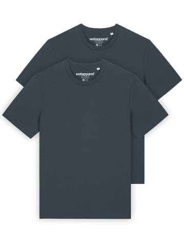 wat? Apparel T-Shirt 2er Pack Bio Basic T-Shirt Männer in India Ink Grey
