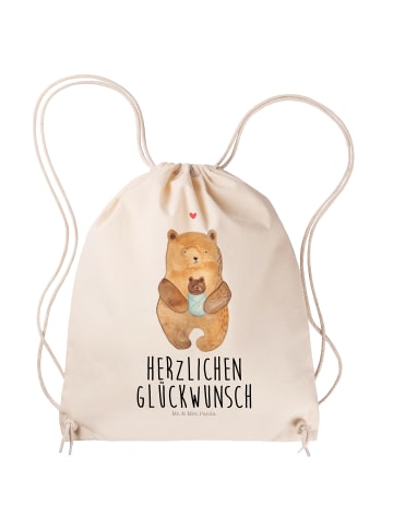 Mr. & Mrs. Panda Jutebeutel Bär Baby mit Spruch in Creme