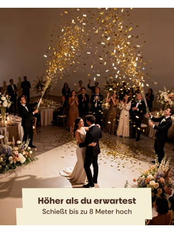 Partyjoker 10 Konfettikanonen Gold 30cm