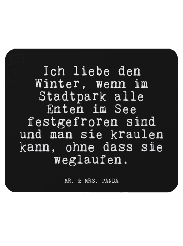 Mr. & Mrs. Panda Mauspad Ich liebe den Winter,... mit Spruch in Schwarz