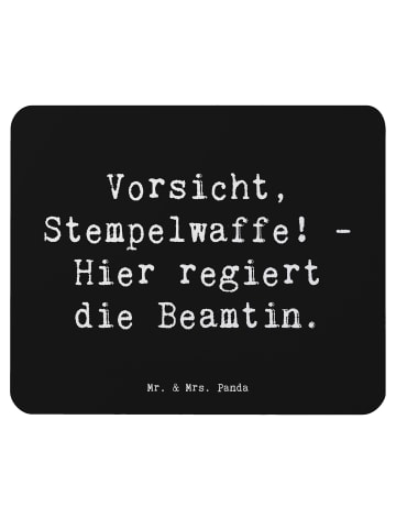 Mr. & Mrs. Panda Mauspad Spruch Beamtin Stempelwaffe mit Spruch in Schwarz