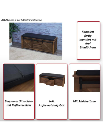 MCW Sitzbank mit Staufächern H53, Weiß