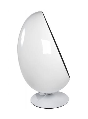 KADIMA DESIGN Wohnzimmer Eiersessel COCOON aus Glasfaser | Retro Design in Weiß-Schwarz