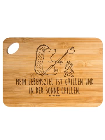 Mr. & Mrs. Panda Holzbrett Igel Grillen mit Spruch in Braun