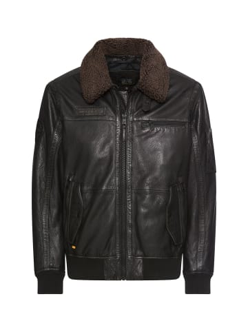 Camel Active Pilotenjacke im Wash Look mit abnehmbaren Teddykragen in Asphalt