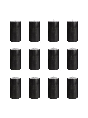 Butlers Stumpenkerze RUSTIC 12er-Set in Schwarz