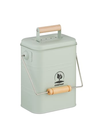 relaxdays Küchen-Komposteimer im Mintgrün - 3,5 Liter