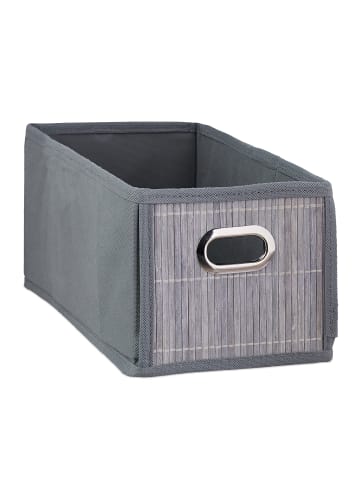 relaxdays Aufbewahrungskorb in Grau - (B)15 x (H)14 x (T)31 cm