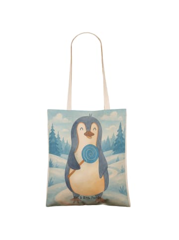 Mr. & Mrs. Panda Einkaufstasche Pinguin Lolli Design ohne Spruch in Weiß