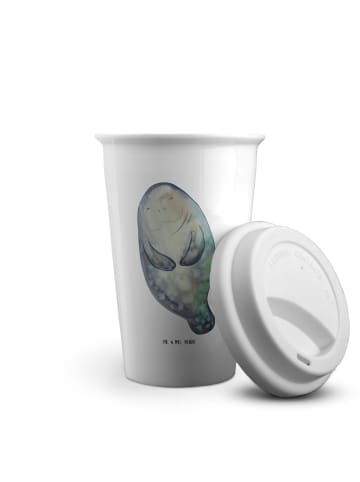 Mr. & Mrs. Panda Thermobecher Seekuh Happy ohne Spruch in Weiß