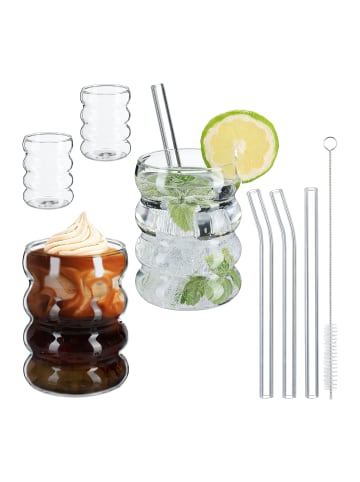 relaxdays 4x Trinkgläser in Transparent - 350 ml