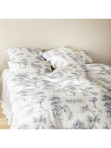 Elegante Bettwäsche Toile De Jouy in marine