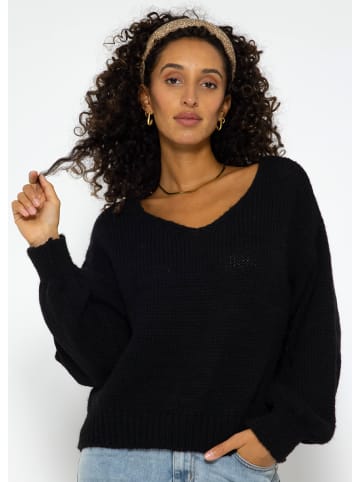 SASSYCLASSY Oversize Strick-Pullover in schwarz