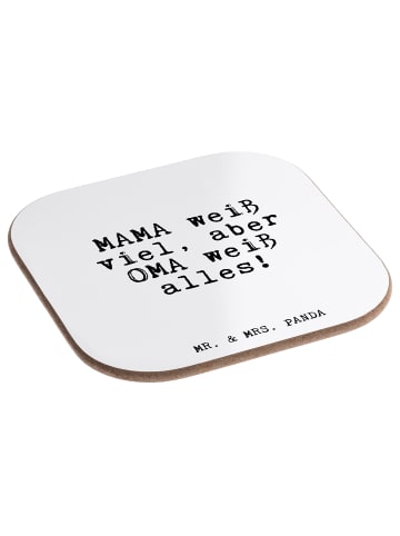 Mr. & Mrs. Panda Untersetzer Glas MAMA weiß viel, aber... mit Sp... in Weiß