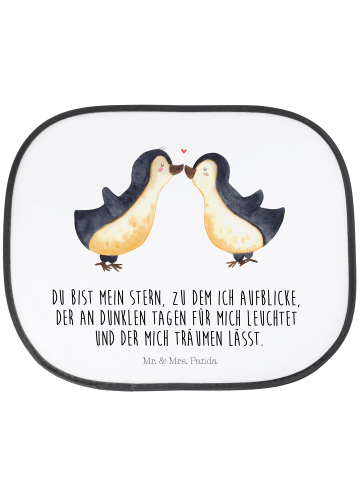 Mr. & Mrs. Panda Autofenster Sonnenschutz Pinguin Liebe mit Spruch in Weiß