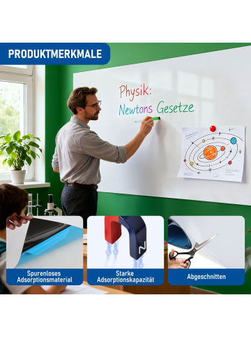 Home Nature Wohnkonzept Magnetisch Whiteboard Folie in Weiß 100x44.5 cm