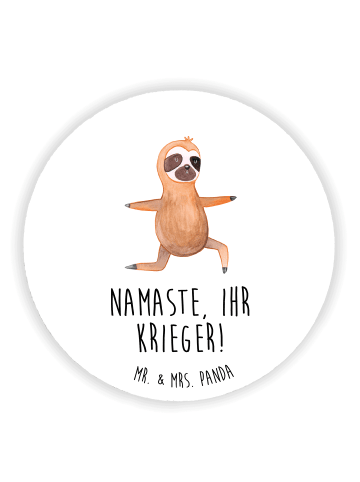 Mr. & Mrs. Panda Kühlschrankmagnet Faultier Yoga mit Spruch in Weiß