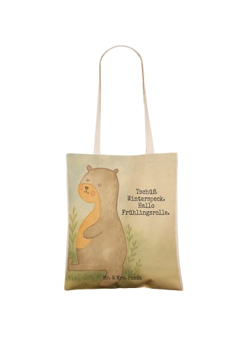 Mr. & Mrs. Panda Tote Bag Otter Bauch Design mit Spruch in Weiß