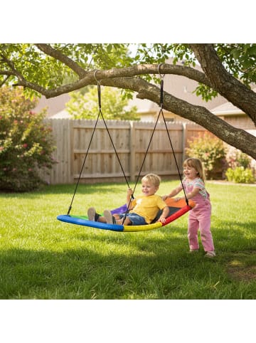 relaxdays Nestschaukel „gekrümmt“ in Bunt – (B)150 x (T)80 cm