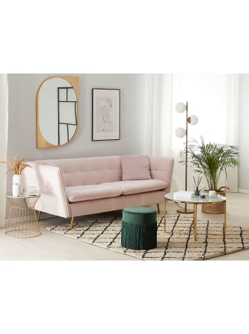 Beliani 3-tlg 3-Sitzer Sofa FREDERICA in Rosa/Gold