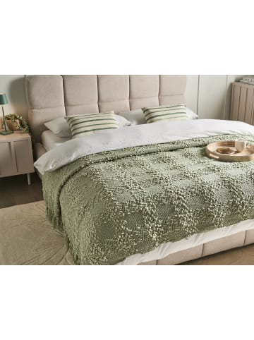 Beliani Kuscheldecke VELLA in Grün - (W) 220 x (H) 1 x (L) 240 cm
