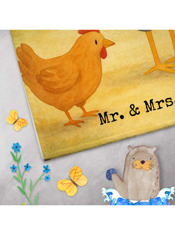 Mr. & Mrs. Panda Gästehandtücher Hahn Korn Design mit Spruch in Weiß