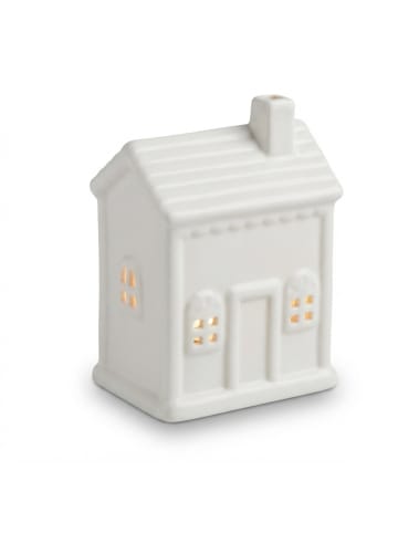 relaxdays Teelichthaus in Weiß - (B)9 x (H)12,5 x (T)7 cm