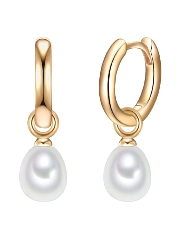 Valero Pearls Ohrringe aus Sterling Silber mit Süßwasser-Zuchtperle in gelbgold