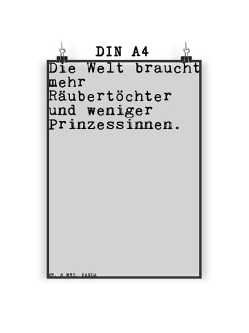 Mr. & Mrs. Panda Wandbild Die Welt braucht mehr... mit Spruch in Weiß