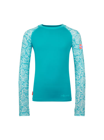 Trollkids Badeshirt langarm Haukland in dark turquoise/madeira blue