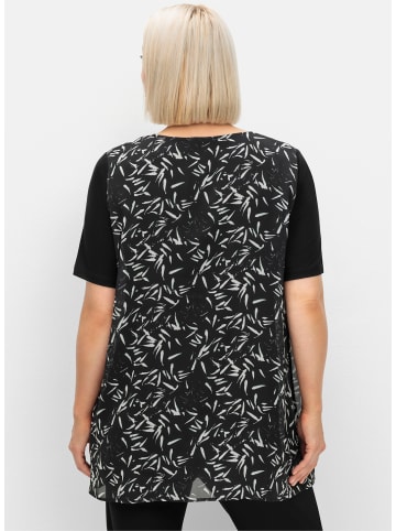 sheego Blusenshirt in schwarz-weiß-gemustert