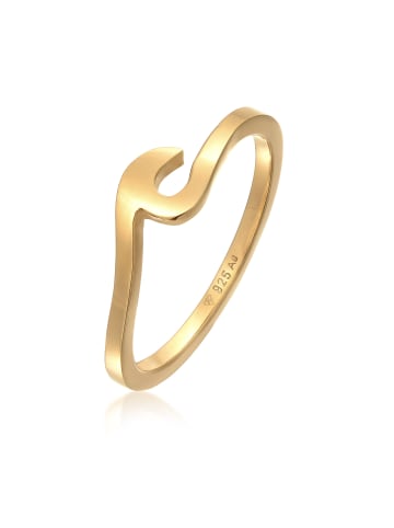 Elli Ring 925 Sterling Silber Wellen in Gold