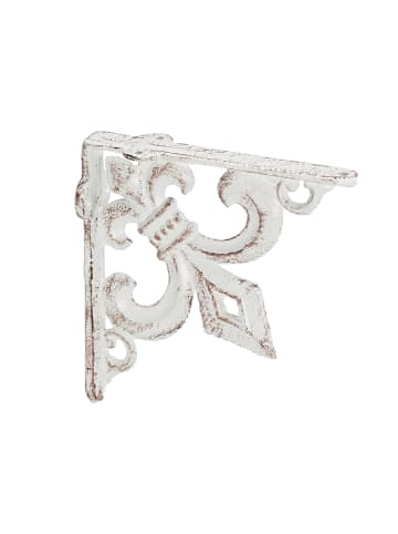 relaxdays 6 x Regalwinkel Lilien Ornamen in Weiß