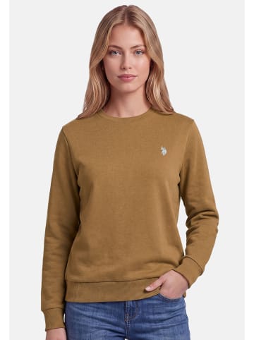 U.S. Polo Assn. Pullover USZoee – Damen Sweatshirt mit Rundhalsausschnitt in Camel