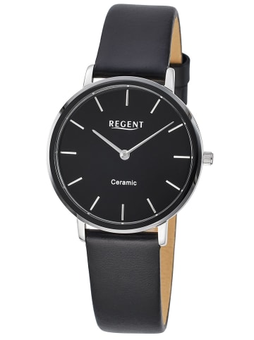 Regent Damenuhr Edelstahl Keramik Schwarz Ø 34 mm