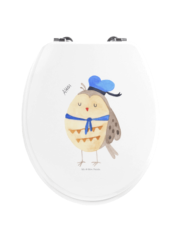 Mr. & Mrs. Panda WC Brille Eule Matrose ohne Spruch in Weiß