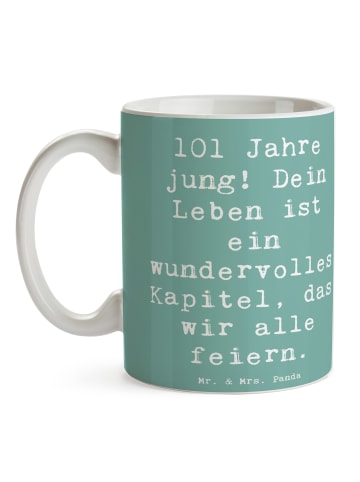 Mr. & Mrs. Panda Tasse Spruch 101. Geburtstag Feier mit Spruch in Meeresbrise
