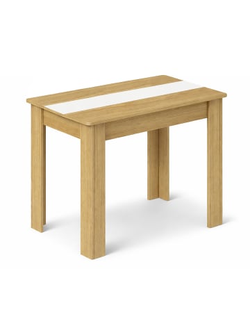 VCM  Esstisch Küchentisch B. 80 x T. 50 cm Disalo in Honig-Eiche / Weiß