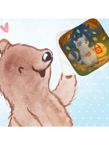 Mr. & Mrs. Panda Ofenhandschuh Waschbär Laterne Design ohne Spruch in Weiß