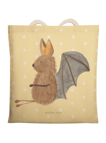 Mr. & Mrs. Panda Stofftasche Fledermaus Sitzen ohne Spruch in Gelb Pastell