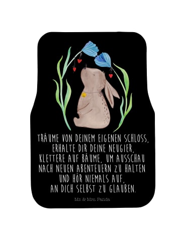 Mr. & Mrs. Panda Fußmatte Fürs Auto Hase Blume mit Spruch in Schwarz