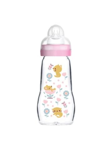 MAM Babyflasche Feel Good matt, Glas, 260 ml, ab 0M in Rosa