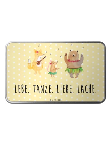 Mr. & Mrs. Panda Kiste Waldtiere Aloha mit Spruch in Gelb Pastell